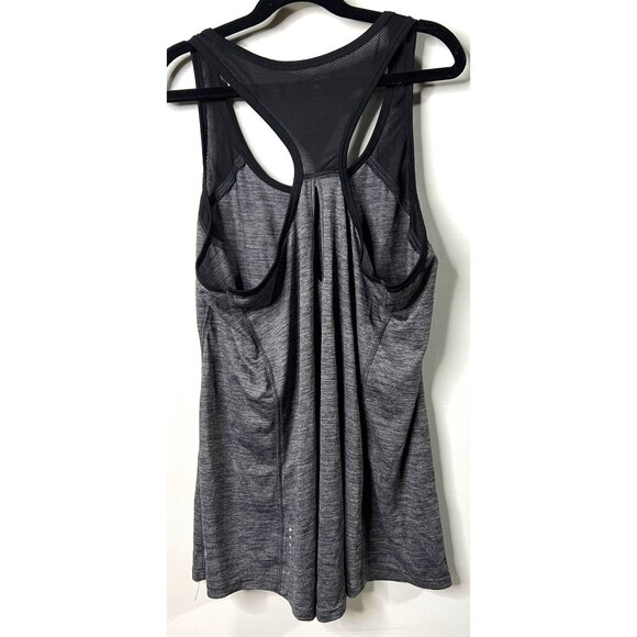 Heather Gray & Black Racerback Tank Layers Large Womens Activewear Stretch Fit - Picture 2 of 6